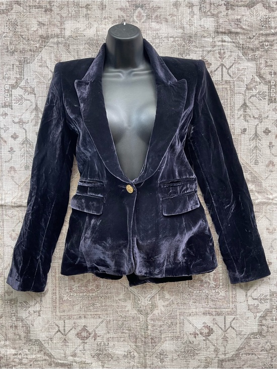 Smythe Jackets & Blazers - Smythe Velvet Single-Button Blazer in Dark Navy